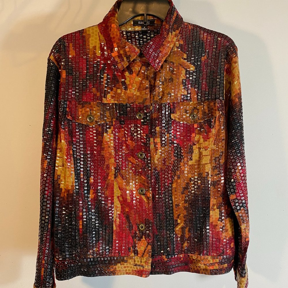 Printed sequined jacket XL versatile and elegant,make astatement jacket.Gorgous